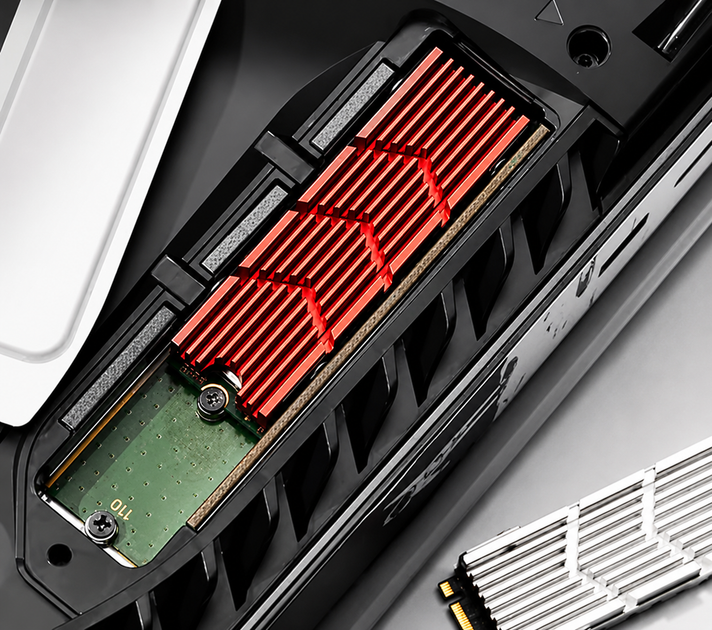 Радиатор охлаждения для SSD M.2 2280 NVMe/SATA с металлическим бэкплейтом, магниево-алюминиевый сплав, бордовый (00287) - изображение 4