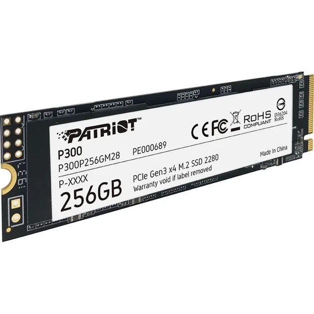 SSD внутрішні Patriot P300 256GB M.2 2280 NVMe PCIe 3.0 x4 (P300P256GM28) - изображение 3
