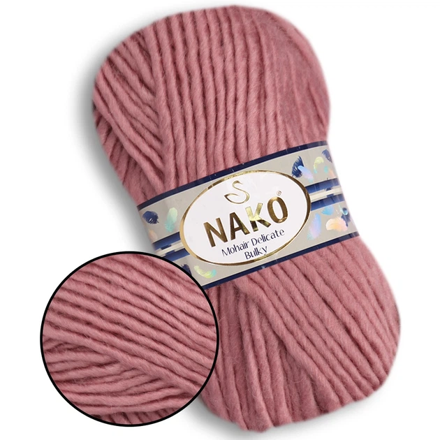 Nako Mohair Delicate Bulky, Румяна №10325, пряжа для вязания 100 г / 100 м, 5% мохер, 10% шерсть, 85% премиум акрил, для свитеров, кардиганов и шапок - Фото 1 Nako Mohair Delicate Bulky, Румяна №10325, пряжа для вязания 100 г / 100 м, 5% мохер, 10% шерсть, 85% премиум акрил, для свитеров, кардиганов и шапок - изображение 1