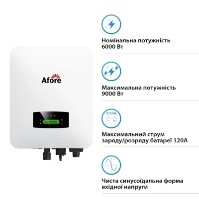 Солнечный инвертор Afore 6KW 48V 2 MPPT Wi-Fi 220V 1ф (AF6K-SLP) - изображение 2