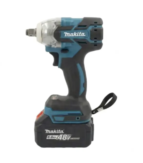 Аккумуляторный гайковерт Makita бесщеточный с крутящим моментом 300 Нм, двумя аккумуляторами 48 В 6.0 Ah, LED-подсветкой, реверсом, индикатором заряда, набором насадок и кейсом для ремонта автомобилей, строительных и монтажных работ - изображение 6