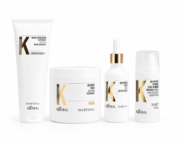 Набор для восстановления волос Kaaral Extra K Essence Шампунь 300 мл, Маска 500 мл, Концентрат 50 мл и Термомаска 50 мл - Фото 1 Набор для восстановления волос Kaaral Extra K Essence Шампунь 300 мл, Маска 500 мл, Концентрат 50 мл и Термомаска 50 мл - изображение 1
