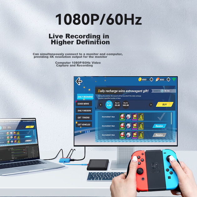 Карта видеозахвата Hagibis для Nintendo Switch и Switch OLED с выходом на телевизор - изображение 5