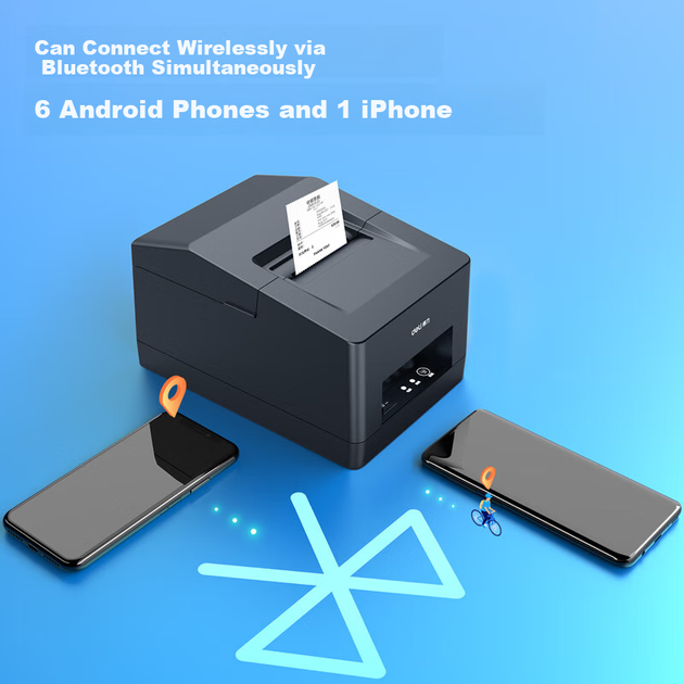 Принтер чеків Deli DL-5801YW термо 58 мм з Bluetooth для супермаркетів та закладів харчування - зображення 4