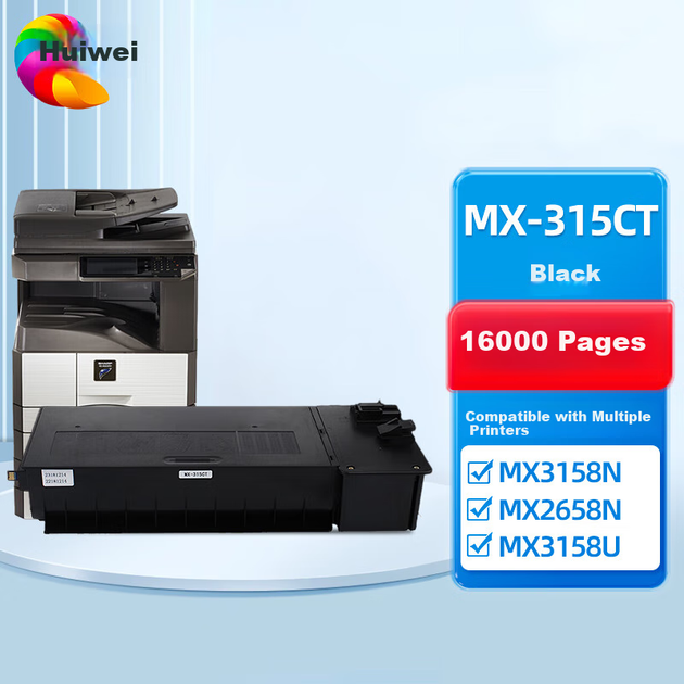 Тонер Huiwei для Sharp (MX-315CT) MX-3158N/2658N/M3158U Black - изображение 5