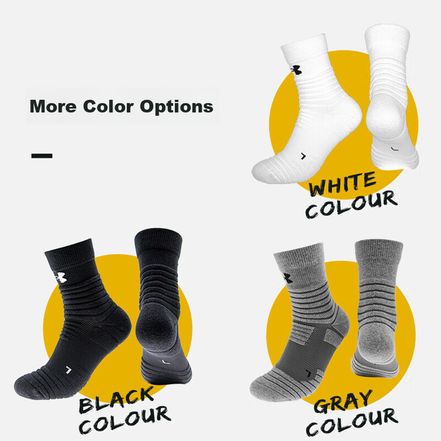 Носки Under Armour 22610208 мужские спортивные средней высоты влагоотводящие зимние, черные, 3 пары, размер 40-43 - Фото 6 Носки Under Armour 22610208 мужские спортивные средней высоты влагоотводящие зимние, черные, 3 пары, размер 40-43 - изображение 6
