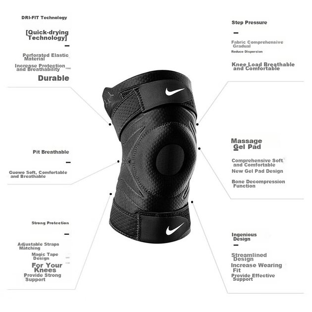 Наколінник NIKE N1000672010M спортивний для баскетболу та бігу, захист меніска - зображення 7