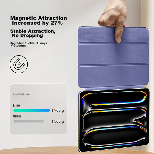 Чехол ESR для iPad Pro 11 дюймов M4/M5 2024/2025 магнитный тонкий, синий - Фото 6 Чехол ESR для iPad Pro 11 дюймов M4/M5 2024/2025 магнитный тонкий, синий - изображение 6