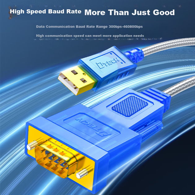 Кабель DTECH DT-5011 USB - RS232 DB9 на чипі FT232, 1.5 м - зображення 8