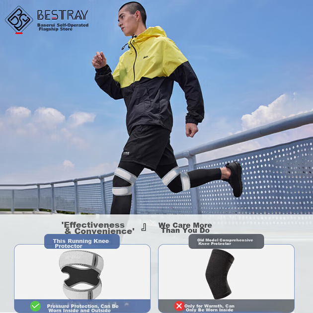 Наколенник Bestray Patellar Strap, профессионального класса, для мужчин и женщин, спортивная поддержка колена, наколенник для бадминтона, бега, льда, бандаж для защиты суставов. - изображение 6