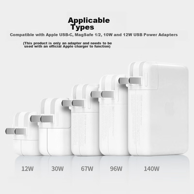 Удлинительный кабель для зарядки ноутбука Apple Youpin, адаптер питания для Macbook Air/Pro, переходник на национальный стандарт, оригинальный универсальный адаптер, аксессуар для iPad, китайская версия. - изображение 8