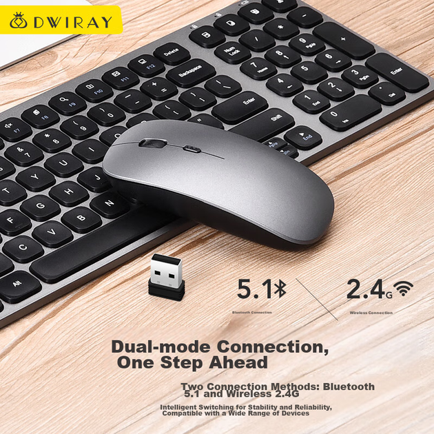 Беспроводная Bluetooth-мышь DiyiGongfang Ultra-Thin Dual-Mode, совместимая с Apple, для MacBook Pro/Air/13/14/m1/m2/iPad, планшетов и ноутбуков, перезаряжаемая. - изображение 11