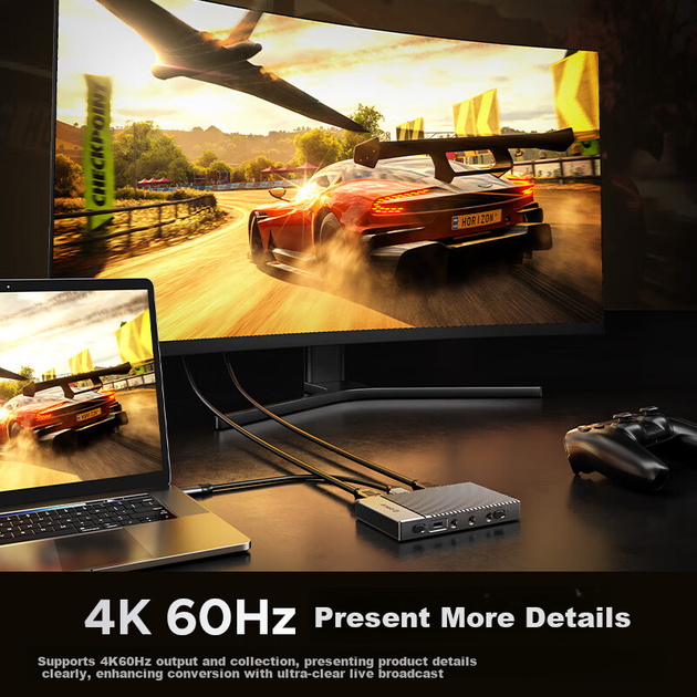 Відеокарта ORICO HDMI, 4K 60Hz HD пряма трансляція, сумісна з камерами Sony та Canon, DSLR, PS5/Switch/Xbox/ігровими телефонами/комп'ютерами/ноутбуками - зображення 5