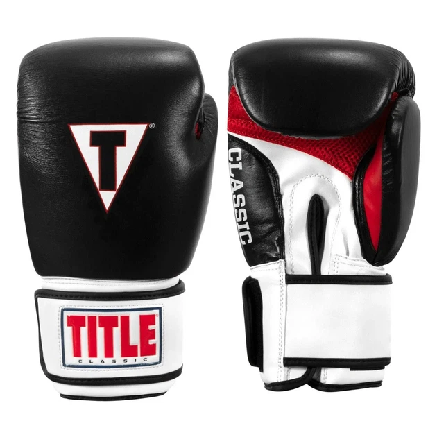 Боксерские перчатки TITLE натуральная кожа XL черные 16 oz - изображение 5