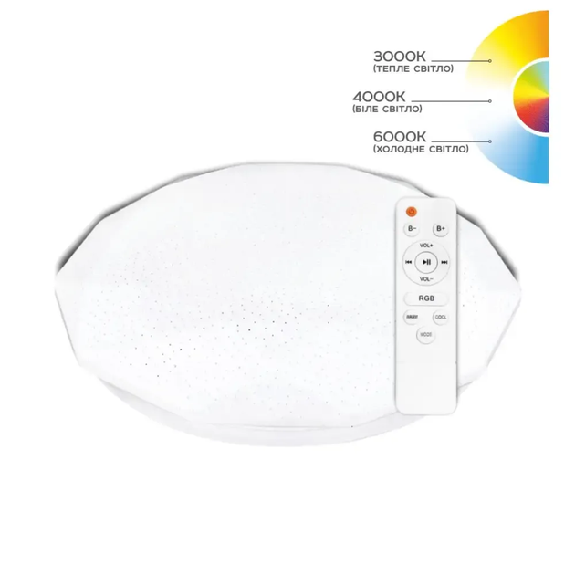 Світильник світлодіодний Biom SMART 3000-6000K 55 Вт с д/у (SML-R44-55-RGB) - зображення 6