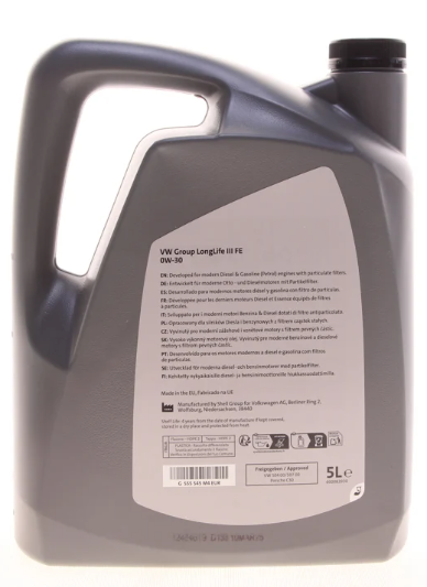 Моторное масло VAG LongLife III 0W-30 5л VAG GS55545M4 - изображение 3