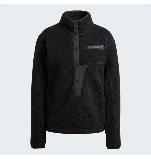 Жіноча флісова кофта Terrex Xploric High Pile Fleece Pullover Sweatshirt Black IW0225 чорного кольору трекінгова тепла Розмір M - изображение 4