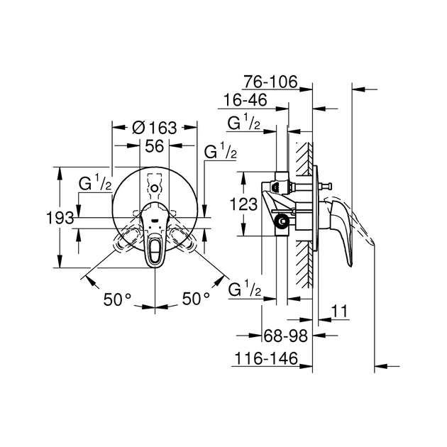 Grohe Eurostyle Змішувач для ванни, хром (33637003) - зображення 7