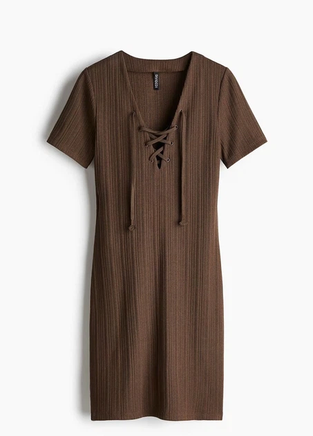 Плаття H&M 16071 Темний коричневий XS (1261) - Фото 3 Плаття H&M 16071 Темний коричневий XS (1261) - зображення 3