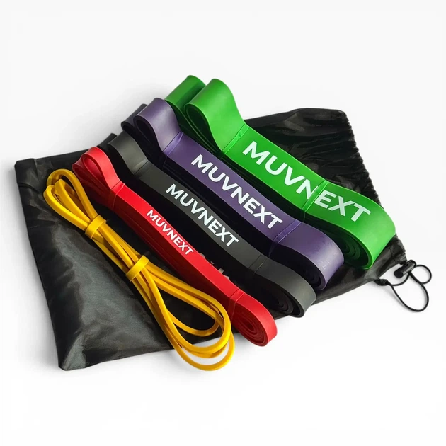 Резиновые петли набор 2-54кг (5 шт) MuvNext резинки для подтягиваний и фитнеса - Фото 3 Резиновые петли набор 2-54кг (5 шт) MuvNext резинки для подтягиваний и фитнеса - изображение 3