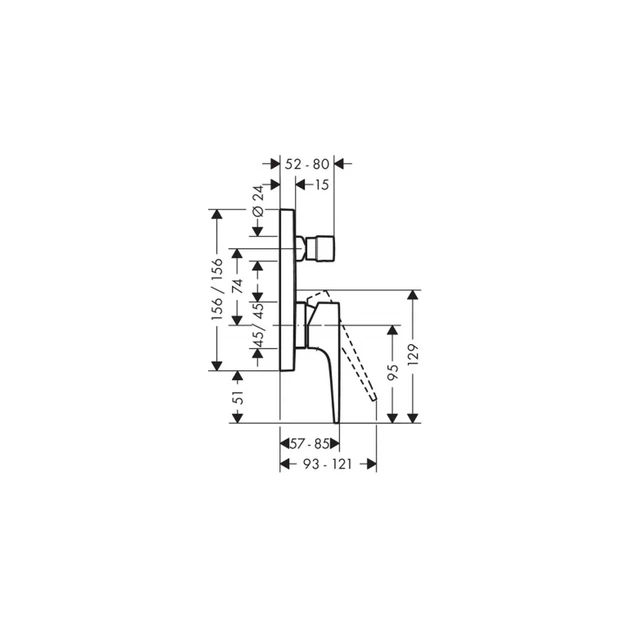 Hansgrohe Metropol Змішувач для ванни/душа, хром (32545000) - зображення 4