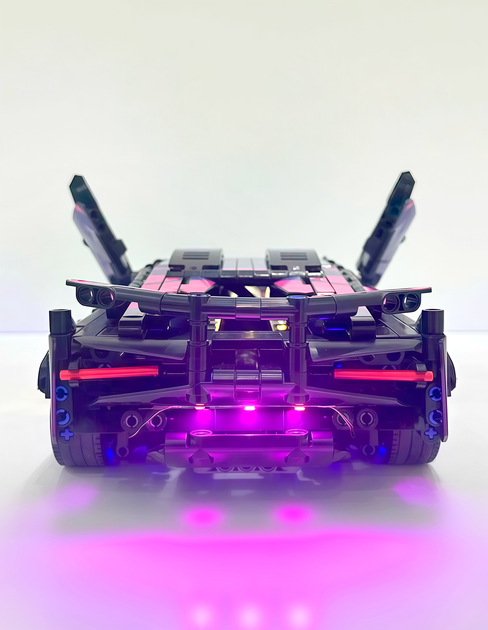 Набор для конструктора Technic Lamborghini конструктор техник развивающий набор совместимый с популярными моделями LED подсветка мотор сервопривод аккумулятор пульт OnePro 73702 - Фото 7 Набор для конструктора Technic Lamborghini конструктор техник развивающий набор совместимый с популярными моделями LED подсветка мотор сервопривод аккумулятор пульт OnePro 73702 - изображение 7