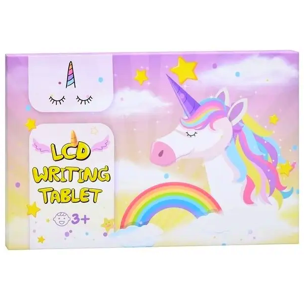 Графический планшет для детей Writing Tablet Unicorn 10 дюймов фиолетовый для рисования и творчества с функцией блокировки экрана - изображение 4