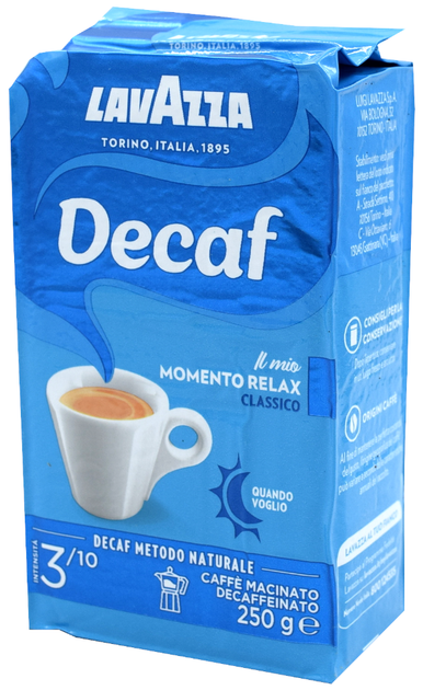 Кава мелена Lavazza Decaf лавацца декаф без кофеїну 250 г - Фото 1 Кава мелена Lavazza Decaf лавацца декаф без кофеїну 250 г - зображення 1