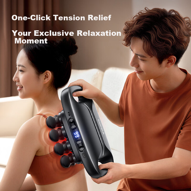 Массажный пистолет KONKA, 16 насадок, для мышц, шеи и спины - Фото 8 Массажный пистолет KONKA, 16 насадок, для мышц, шеи и спины - изображение 8
