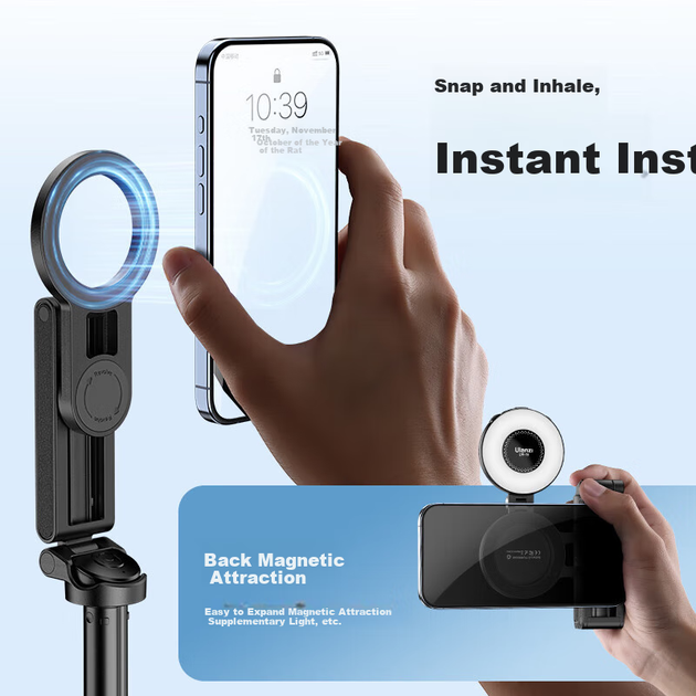 Штатив-палиця Ulanzi JJ03 магнітна Bluetooth Panda Light для iPhone 16/17 Pro - Фото 6 Штатив-палиця Ulanzi JJ03 магнітна Bluetooth Panda Light для iPhone 16/17 Pro - зображення 6