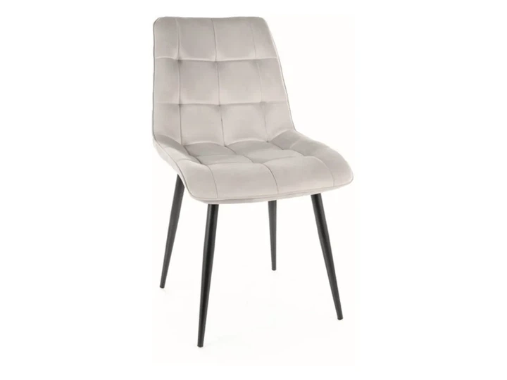 Стул офисный CHIC VELVET 50x43x88 см металл/бархат светло-серый черный каркас - Фото 1 Стул офисный CHIC VELVET 50x43x88 см металл/бархат светло-серый черный каркас - изображение 1