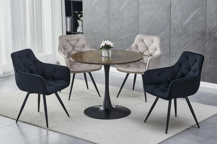 Стул MANGO VELVET черный каркас 60x57x83 см велюр черный - изображение 5