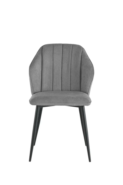 Стул NEIL чёрный каркас серая ткань 86x47x60 см - изображение 6