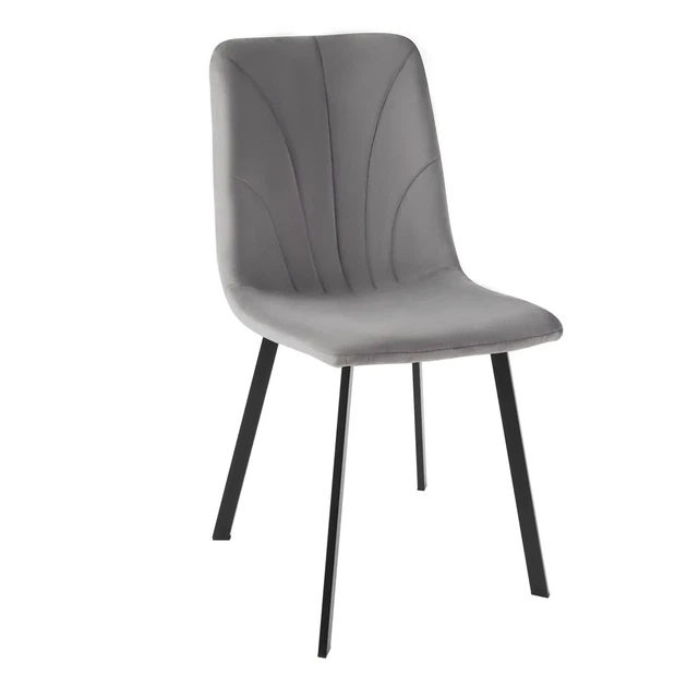 Стул GARRY 69x48x48 см черный каркас серый велюр - Фото 1 Стул GARRY 69x48x48 см черный каркас серый велюр - изображение 1