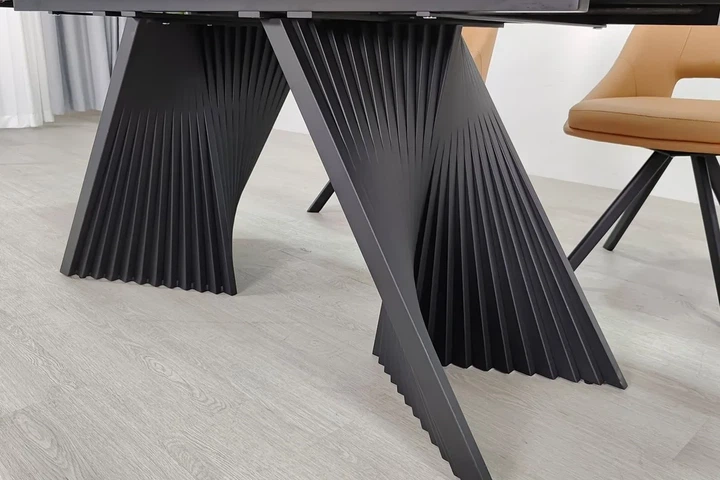 Стол обеденный раскладной EDMUND CERAMIC 160(240)x90 см керамика белый мат/железо черный - изображение 8
