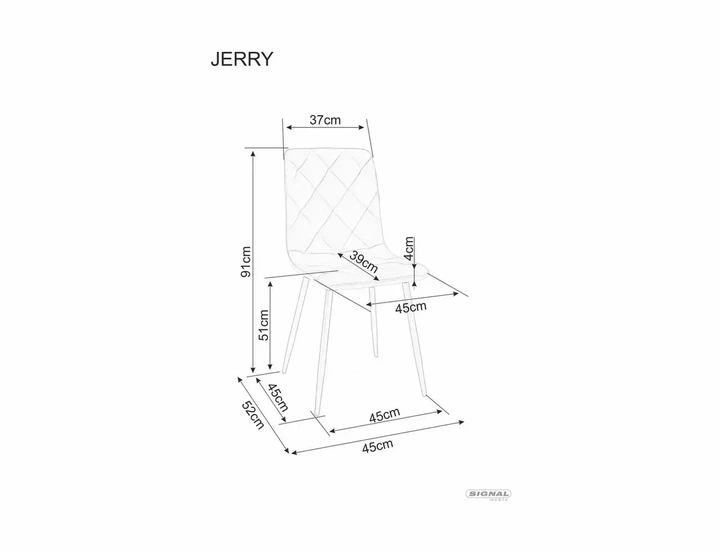 Стул JERRY BREGO 52х45х91 см металл/ткань Brego серый 07/кашемир - изображение 4