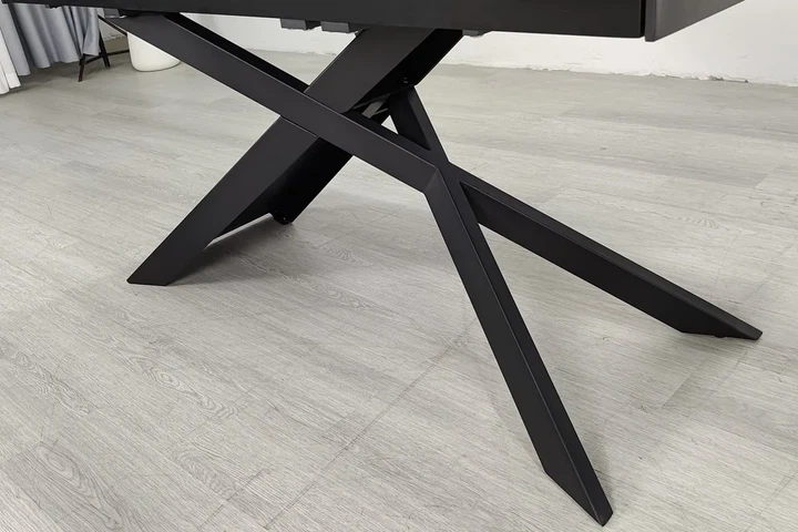 Стіл обідній розкладний MADISON CERAMIC 160(240)x90 см кераміка чорний матовий - зображення 9