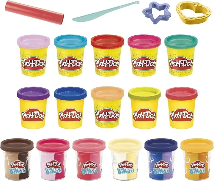 Набор для лепки Play-Doh Hasbro (F3593) — 16 баночек пластилина и аксессуары - изображение 2