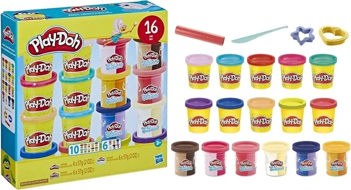 Набор для лепки Play-Doh Hasbro (F3593) — 16 баночек пластилина и аксессуары - изображение 3