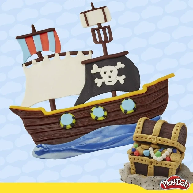 Набор для лепки Play-Doh Hasbro Пираты (F1175FF2) — 13 баночек пластилина и формочки - изображение 6