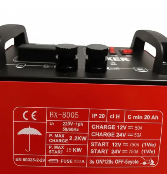 Пуско-зарядное устройство BOXER BX8005 12 24 В 750 А для аккумуляторов 60–900 Ач LCD дисплей быстрый запуск - изображение 9