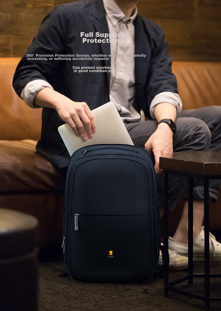 Рюкзак LEVEL8 Business Casual мужской для ноутбука 15.6", черный - Фото 4 Рюкзак LEVEL8 Business Casual мужской для ноутбука 15.6", черный - изображение 4