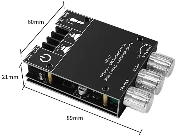Стерео підсилювач звуку ZK-502MT 50Вт*2 канали, Bluetooth v5.0, тембрблок - зображення 2