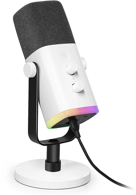 Fifine AM8 White (Dynamic, USB/XLR) – Динамічний мікрофон для професійного запису та стрімінгу ( - Фото 2 Fifine AM8 White (Dynamic, USB/XLR) – Динамічний мікрофон для професійного запису та стрімінгу ( - зображення 2