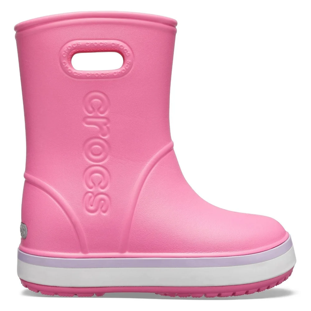 Дитячі крокси гумові чоботи Crocs Kids Crocband Rain Boot Pink (33/34, рожевий) - Фото 3 Дитячі крокси гумові чоботи Crocs Kids Crocband Rain Boot Pink (33/34, рожевий) - зображення 3