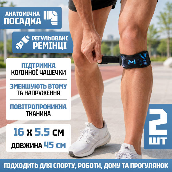 Наколінники ортопедичні 2 шт фіксатори колінного суглоба компресійні бандажі Чорний - Фото 1 Наколінники ортопедичні 2 шт фіксатори колінного суглоба компресійні бандажі Чорний - зображення 1