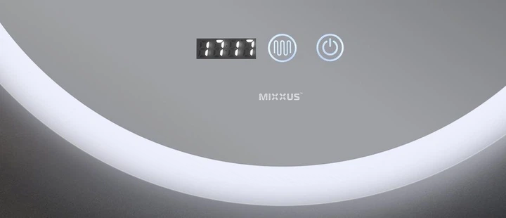 Зеркало для ванной MIXXUS PLAIN MC11-60 LED с подсветкой, подогревом Anti-Fog и диммером, 60×60 см - Фото 7 Зеркало для ванной MIXXUS PLAIN MC11-60 LED с подсветкой, подогревом Anti-Fog и диммером, 60×60 см - изображение 7