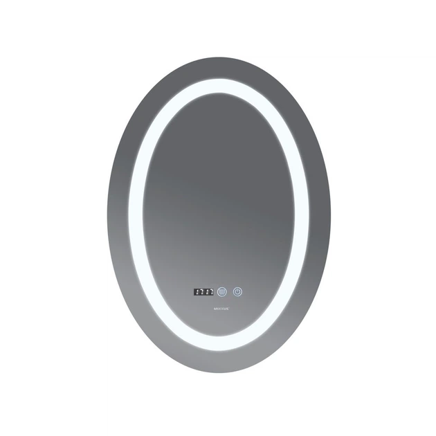 Зеркало для ванной MIXXUS PLAIN MV02-50x70 LED Anti-Fog с подсветкой, подогревом, часами и диммером 50х70 см - изображение 7