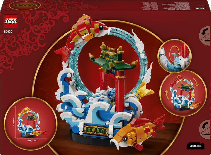 Zestaw klocków LEGO Chinese Festivals Karp przeskakujący przez Smoczą Bramę 736 elementów (80120) - obraz 9