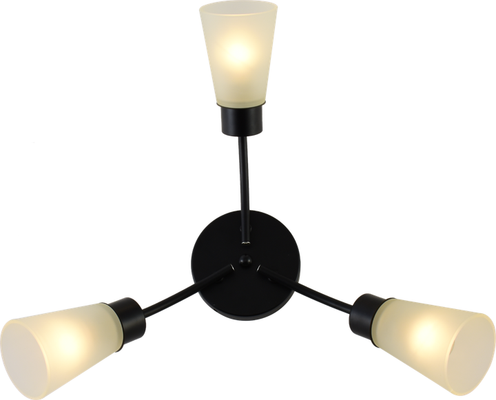 Люстра стельова Light House SRS-20722/3 чорний + хром, плафон білий - зображення 3